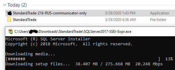 Downloading MS SQL