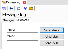 Message log. Commands