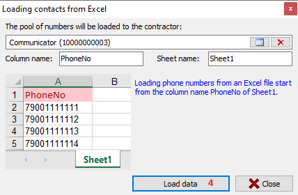 Loading a pool of numbers from an Excel file