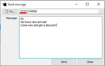 Message sending window