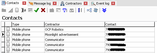 Directory of contacts