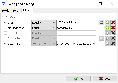 Sorting and filtering