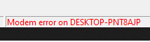 Modem Error